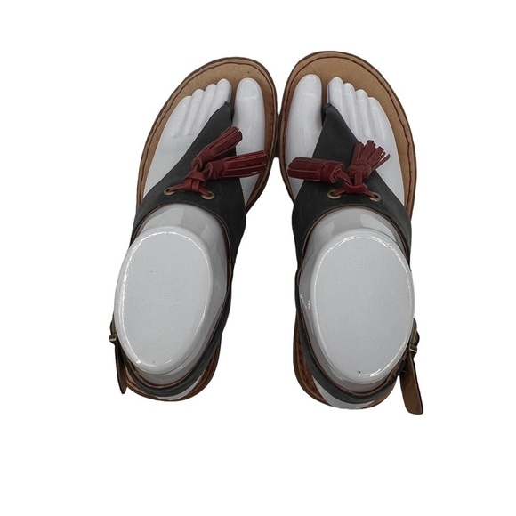 Born St Joe Boho Blue Red Tassel Leather Sandals Size 7 Women's - Picture 7 of 11